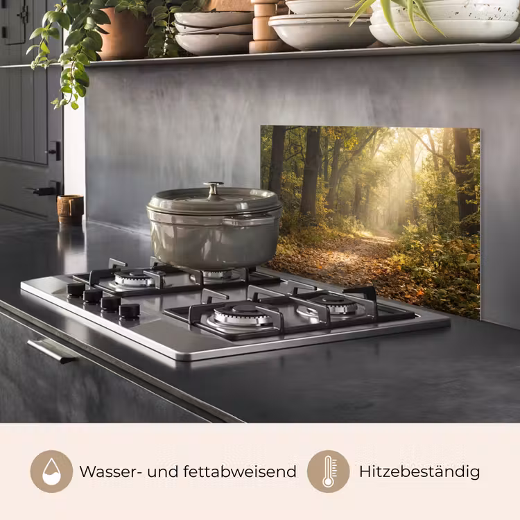 Zonlicht - Bospad - Bomen keuken achterwand spatscherm klein -usp_DE