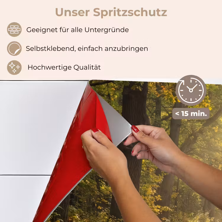 Zonlicht - Bospad - Bomen keuken achterwand spatscherm klein -spatscherm_DE