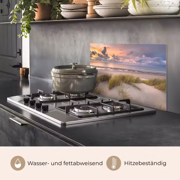 Zonsondergang - Duin - Strand - Planten - Zee keuken achterwand spatscherm klein -usp_DE