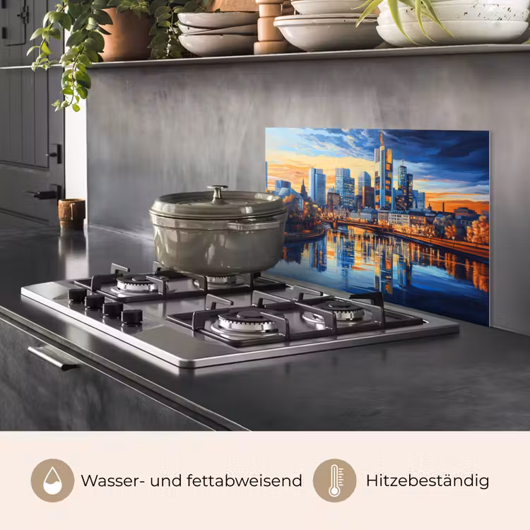 Zonsondergang Frankfurt - Stad - Skyline - Water keuken achterwand spatscherm klein -usp_DE