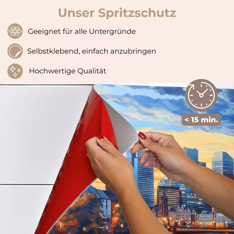 Zonsondergang Frankfurt - Stad - Skyline - Water keuken achterwand spatscherm klein -spatscherm_DE