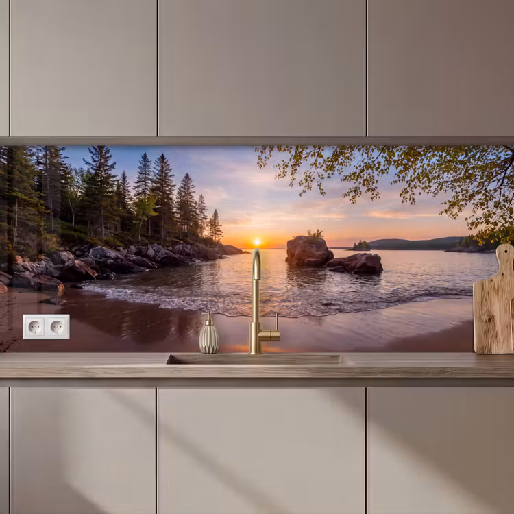 Zonsondergang - Kust - Water - Natuur - Oranje keuken achterwand 2 middel zz_3dshopping