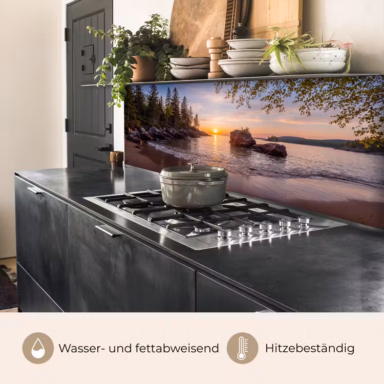 Zonsondergang - Kust - Water - Natuur - Oranje keuken achterwand 2 middel -usp_DE