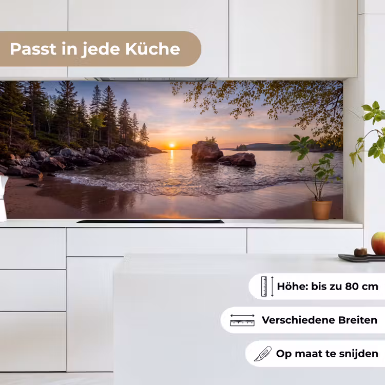 Zonsondergang - Kust - Water - Natuur - Oranje keuken achterwand 2 middel -sfeer4_DE