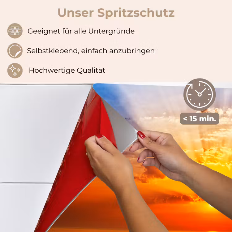 Zonsondergang - Zee - Lucht - Oranje - Horizon - Water keuken achterwand spatscherm klein -spatscherm_DE