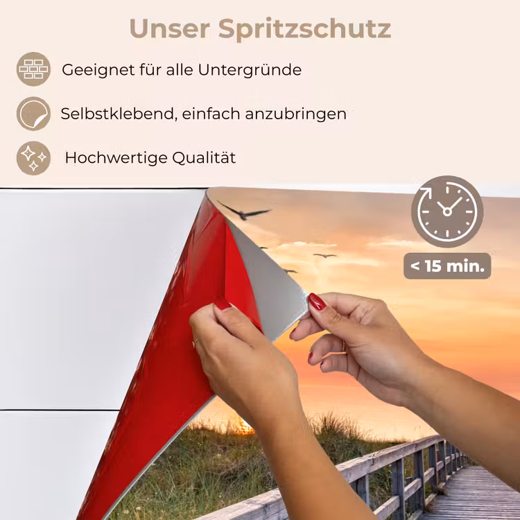 Zonsonderang - Zee - Pad - Gras - Duin - Vogels keuken achterwand spatscherm klein -spatscherm_DE