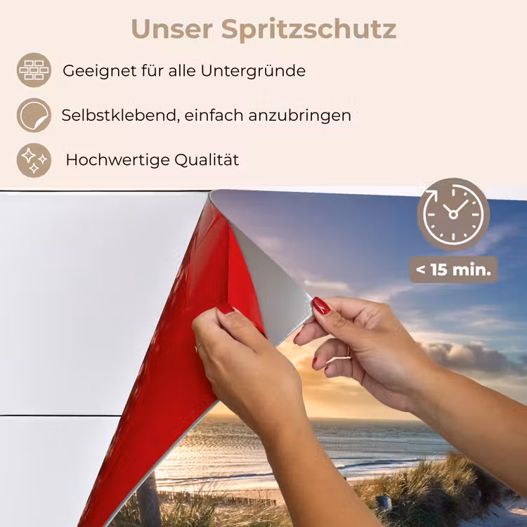 Zonsondergang - Strand - Duin - Gras - Bank keuken achterwand spatscherm klein -spatscherm_DE