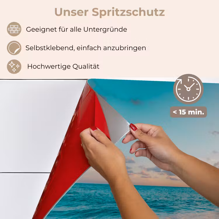 Zonsondergang - Strand - Zee - Zomer - Blauw keuken achterwand spatscherm klein -spatscherm_DE