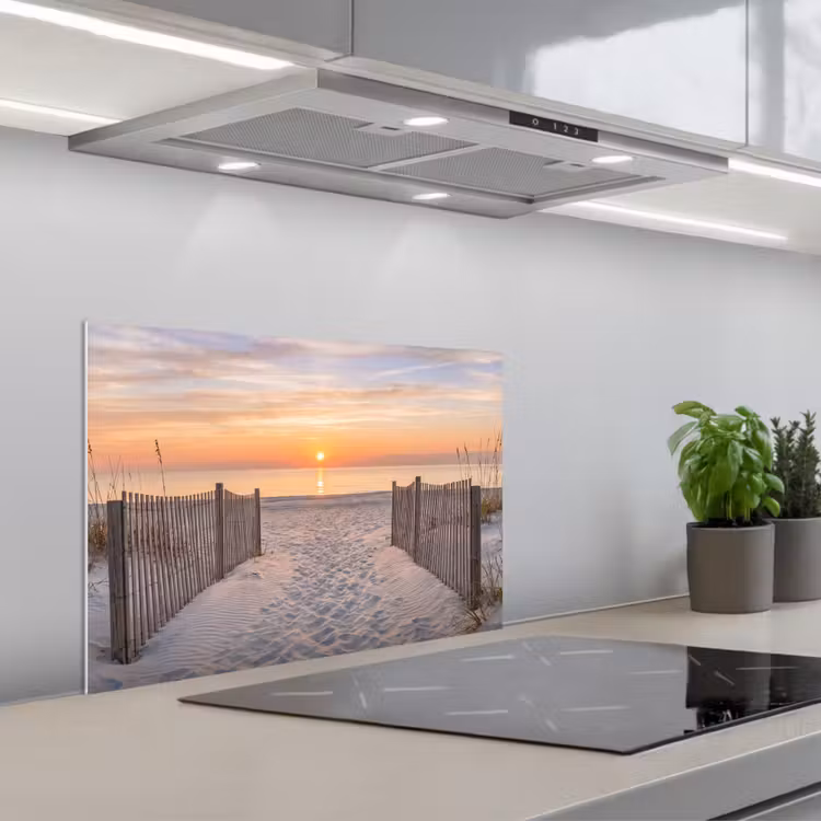 Zonsondergang - Strand - Zand keuken achterwand spatscherm klein -3d_schuin