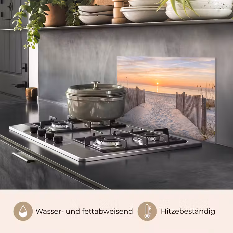 Zonsondergang - Strand - Zand keuken achterwand spatscherm klein -usp_DE