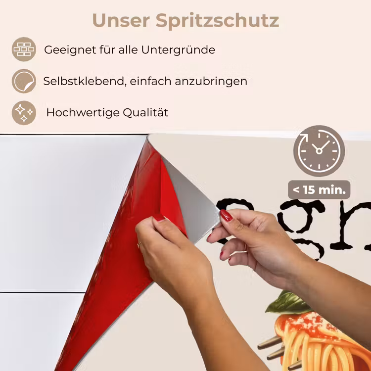 Spaghetti - tomatensaus - Parmezaanse kaas keuken achterwand spatscherm klein -spatscherm_DE