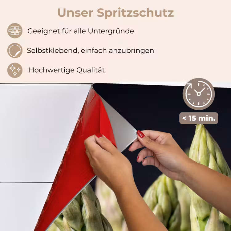 Asperges - Groen - Zwart keuken achterwand spatscherm klein -spatscherm_DE
