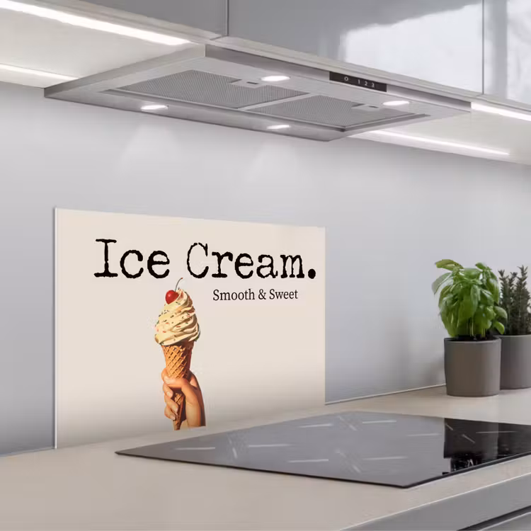 Ice cream - Softijs - Kleurrijk - Kers keuken achterwand spatscherm klein -3d_schuin