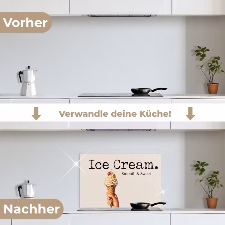 Ice cream - Softijs - Kleurrijk - Kers keuken achterwand spatscherm klein -voor_na_DE