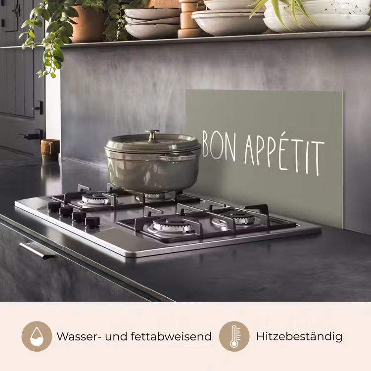 Spreuken - Bon appétit - Quotes - Eet smakelijk - Eten keuken achterwand spatscherm klein -usp_DE