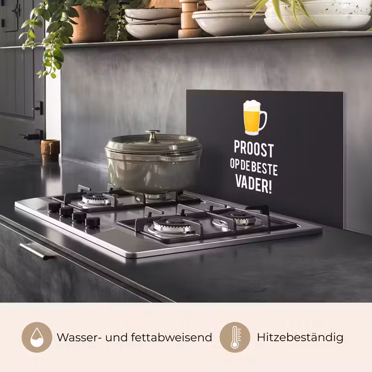 Spreuken - Proost op de beste vader - Quotes - Papa keuken achterwand spatscherm klein -usp_DE