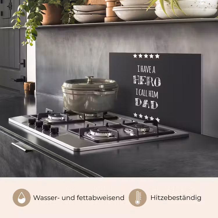 Spreuken - I have a hero I call him dad - Quotes - Vader keuken achterwand spatscherm klein -usp_DE