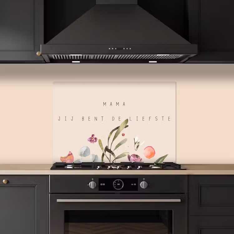 Spreuken - Mama jij bent de liefste - Quotes - Moeder keuken achterwand spatscherm klein -sfeer1