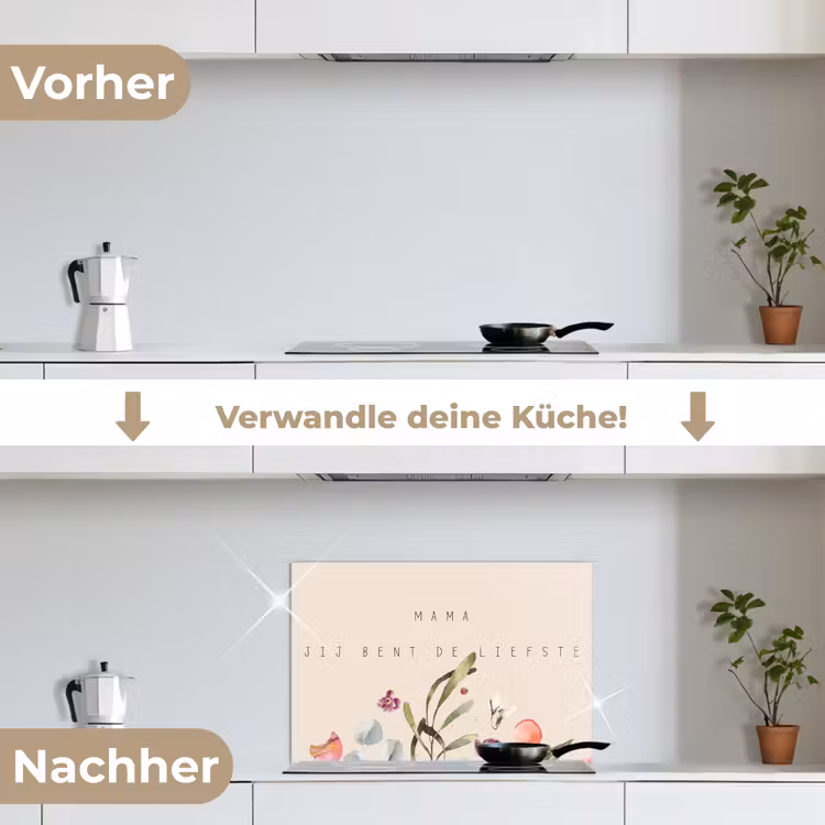 Spreuken - Mama jij bent de liefste - Quotes - Moeder keuken achterwand spatscherm klein -voor_na_DE