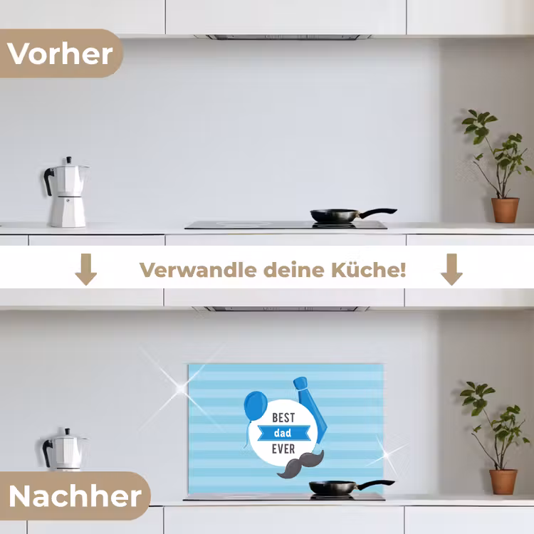 Spreuken - Quotes - Best dad ever - Vader keuken achterwand spatscherm klein -voor_na_DE