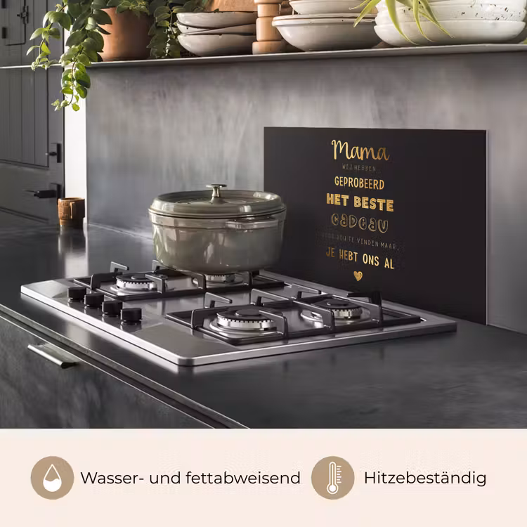 Spreuken - Quotes Mama Je Hebt Ons Al - Moeder - Moederdag cadeau voor mama - Goud keuken achterwand spatscherm klein -usp_DE