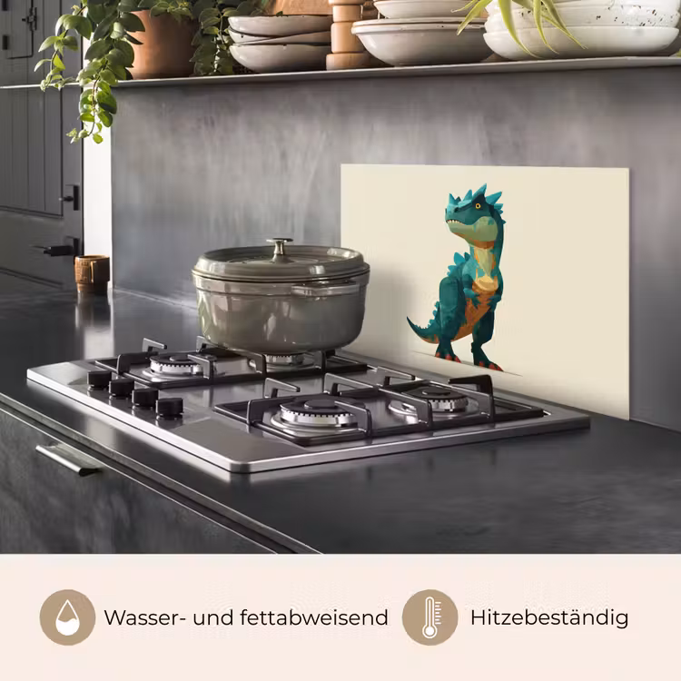 Stekels - Dino - Blauw - Gespierd keuken achterwand spatscherm klein -usp_DE