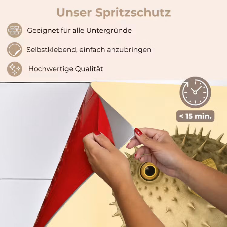 Stekels - Vis - Opgeblazen - Bruin keuken achterwand spatscherm klein -spatscherm_DE