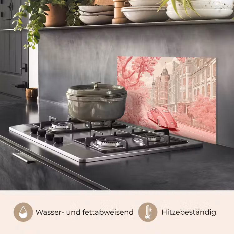 City - Car - Pink keuken achterwand spatscherm klein -usp_DE