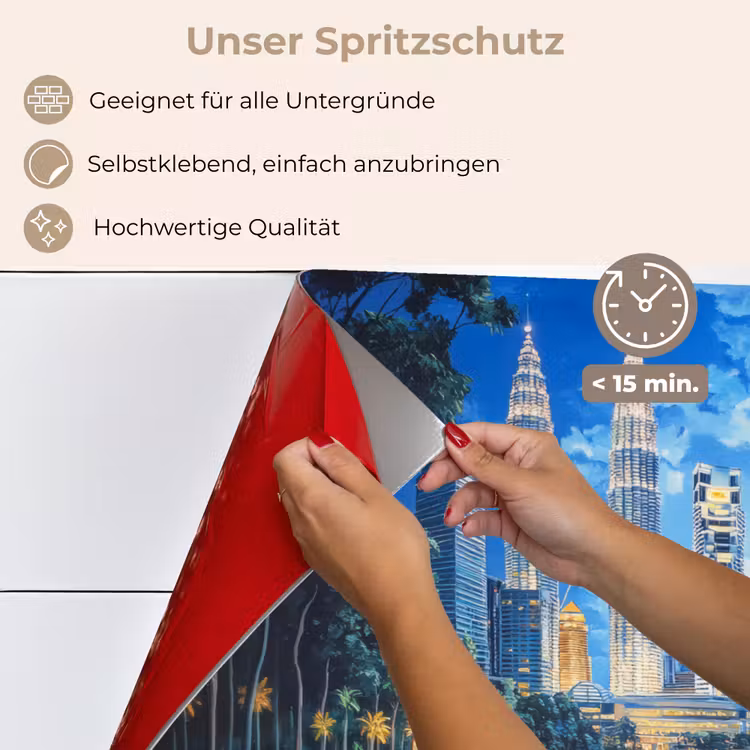 Stad Kuala Lumpur - Skyline - Wolkenkrabbers - Water keuken achterwand spatscherm klein -spatscherm_DE