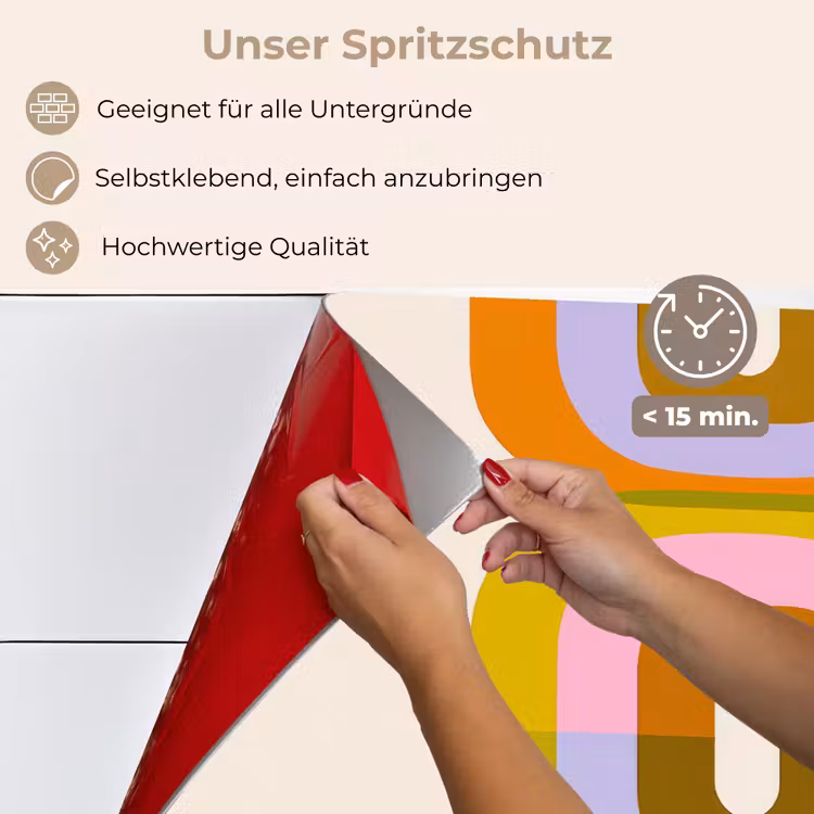 Stapel - Vormen - Geblokt - Oranje keuken achterwand spatscherm klein -spatscherm_DE