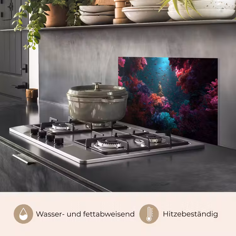 Standbeeld - Zeebodem - Koraal - Kleurrijk keuken achterwand spatscherm klein -usp_DE