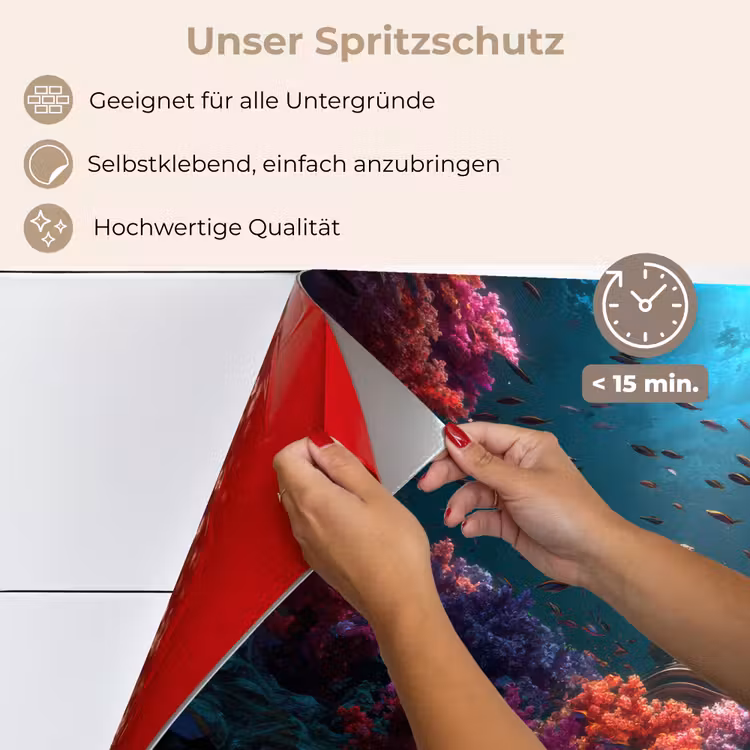 Standbeeld - Zeebodem - Koraal - Kleurrijk keuken achterwand spatscherm klein -spatscherm_DE