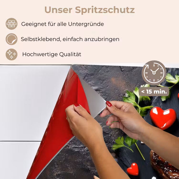 Steak - Hart - Bestek keuken achterwand spatscherm klein -spatscherm_DE