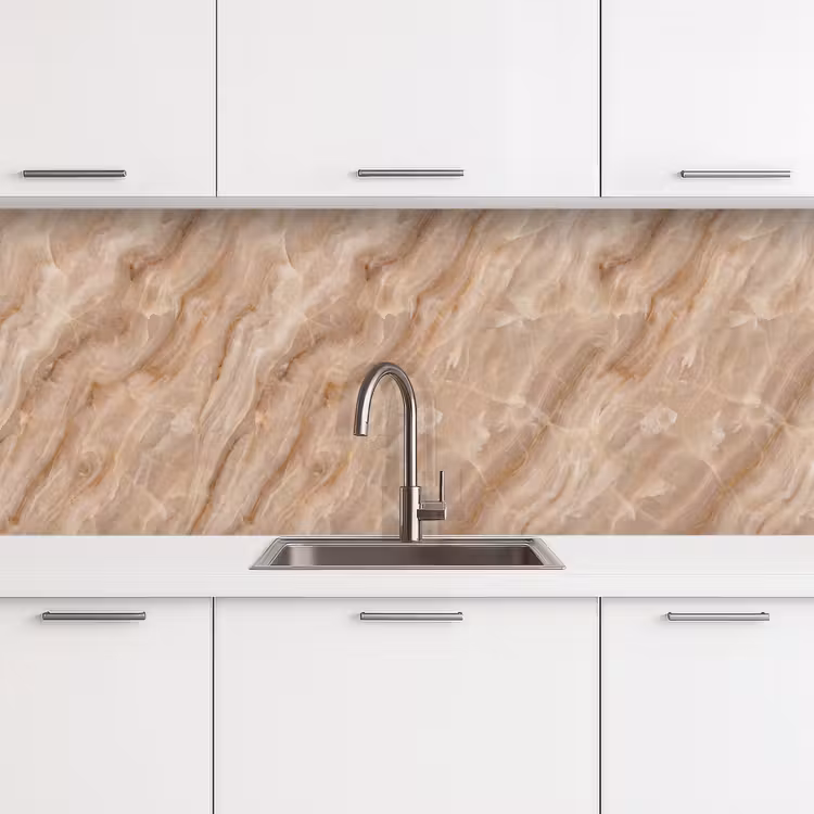 Steen - Ader - Natuur - Modern - Beige keuken achterwand 2 middel -3d