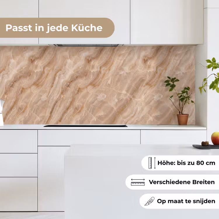 Steen - Ader - Natuur - Modern - Beige keuken achterwand 2 middel -sfeer4_DE