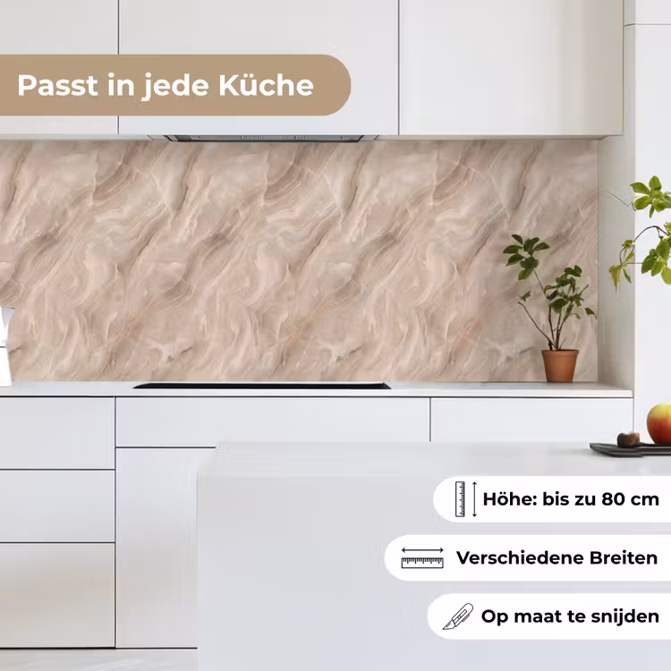 Steen - Golvend - Abstract - Beige keuken achterwand 2 middel -sfeer4_DE
