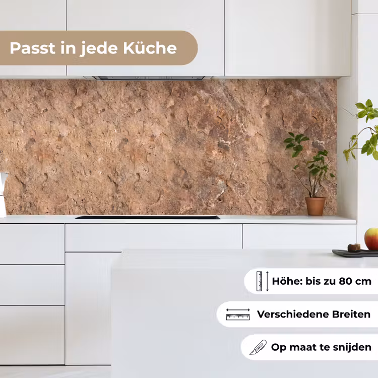 Steen - Natuur - Textuur - Abstract - Bruin keuken achterwand 2 middel -sfeer4_DE