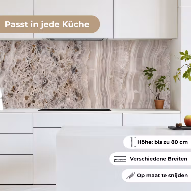 Steen - Textuur - Abstract - Beige - Wit keuken achterwand 2 middel -sfeer4_DE