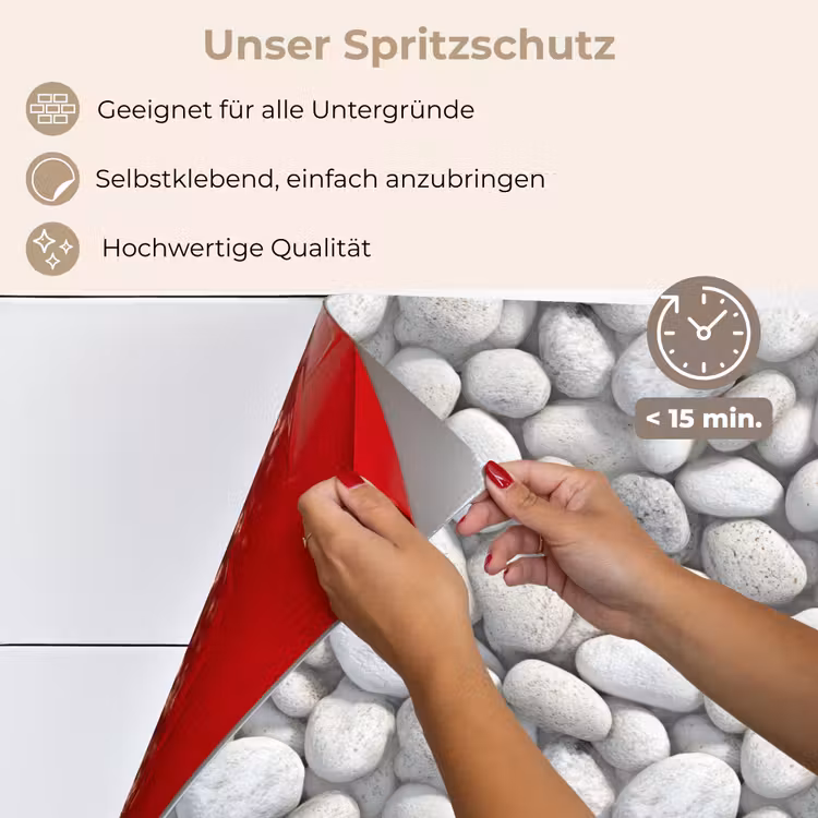 Steentjes - Grijs - Ovaal keuken achterwand spatscherm klein 900 -spatscherm_DE