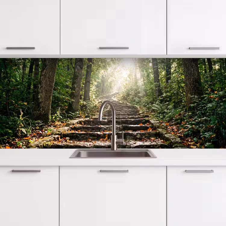Stenen - Trap - Bos - Natuur keuken achterwand 2 middel -3d