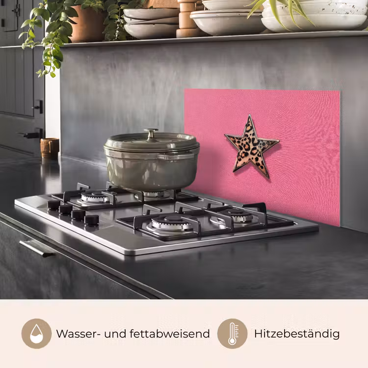 Ster - Luipaard - Print - Roze keuken achterwand spatscherm klein -usp_DE