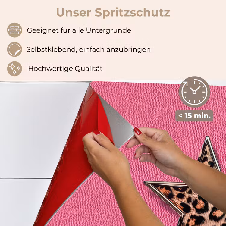 Ster - Luipaard - Print - Roze keuken achterwand spatscherm klein -spatscherm_DE