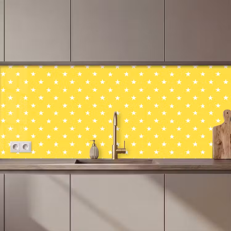 Sterren - Patroon - Minimalistisch - Geel keuken achterwand 2 middel 871 zz_3dshopping