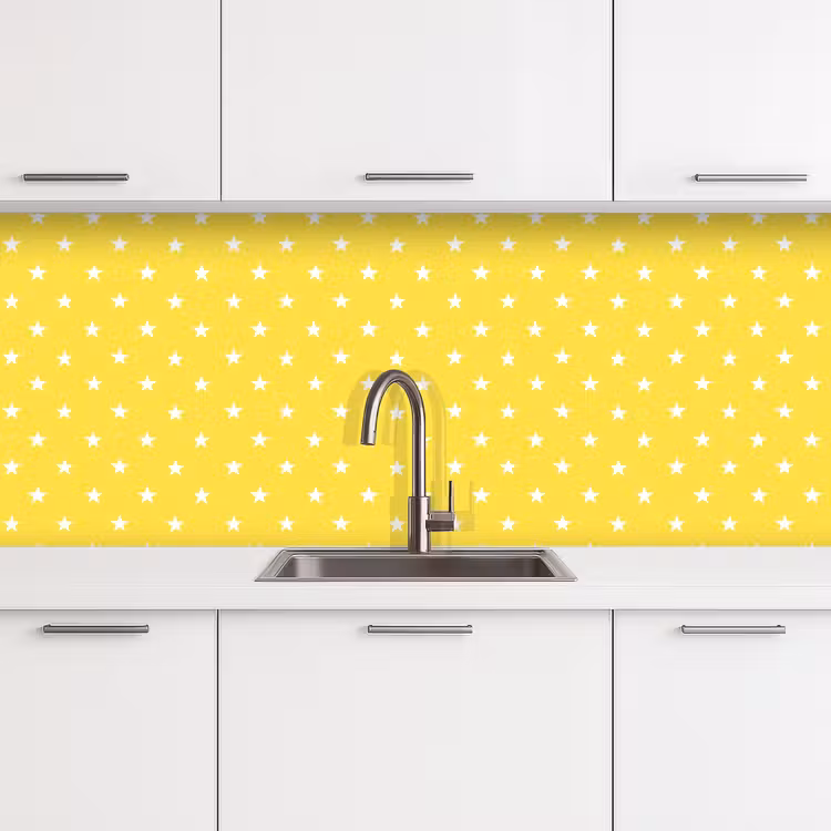Sterren - Patroon - Minimalistisch - Geel keuken achterwand 2 middel 871 -3d