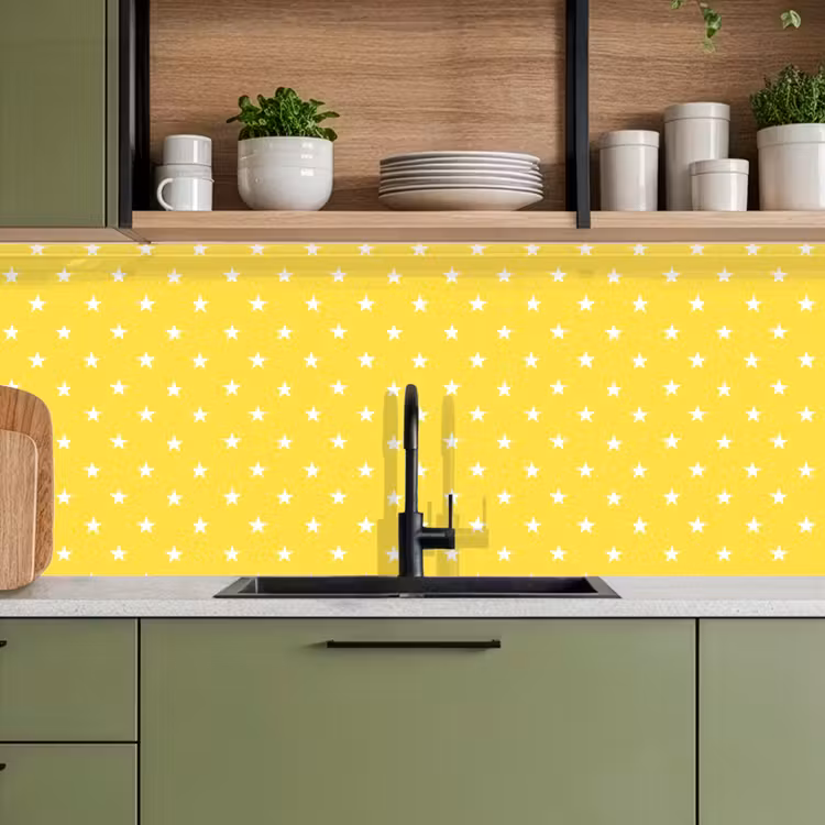 Sterren - Patroon - Minimalistisch - Geel keuken achterwand 2 middel 871 -sfeer3