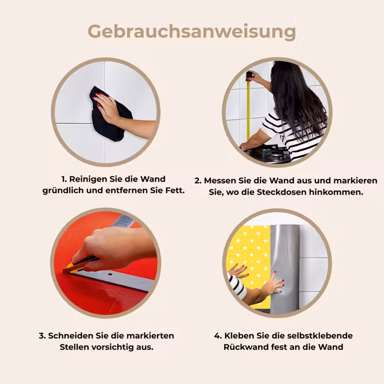 Sterren - Patroon - Minimalistisch - Geel keuken achterwand 2 middel 871 -gebruiksaanwijzing_DE