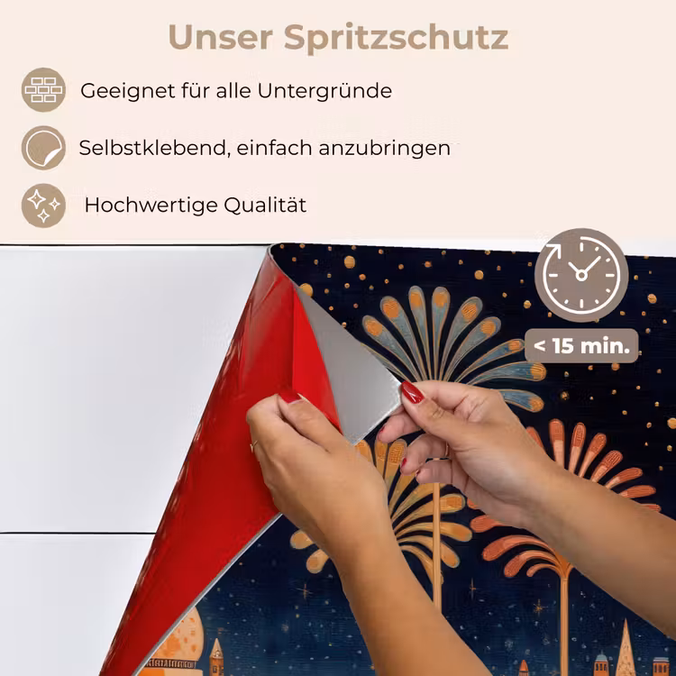 Sterrenhemel - Palmen - Rivier keuken achterwand spatscherm klein -spatscherm_DE