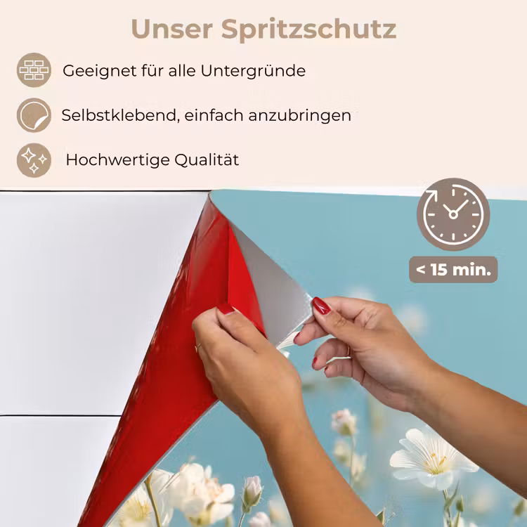 Stengels - Bloemen - Lucht - Wit keuken achterwand spatscherm klein -spatscherm_DE