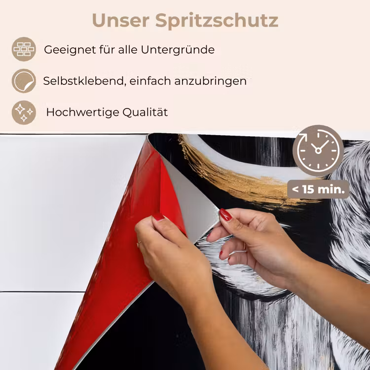 Stier - Hoorns - Snuit - Goud keuken achterwand spatscherm klein -spatscherm_DE