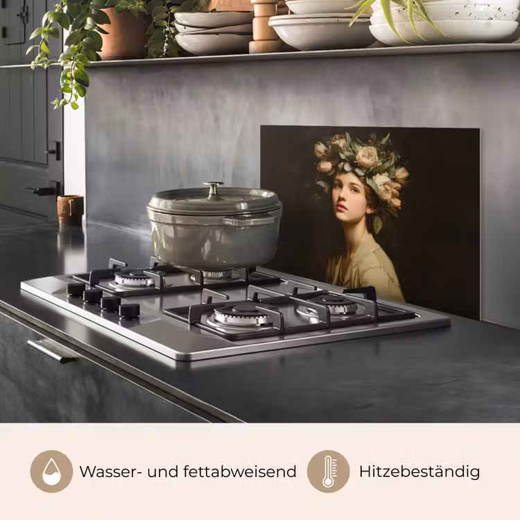 Bloemenstilte - Vrouw - Portret keuken achterwand spatscherm klein -usp_DE